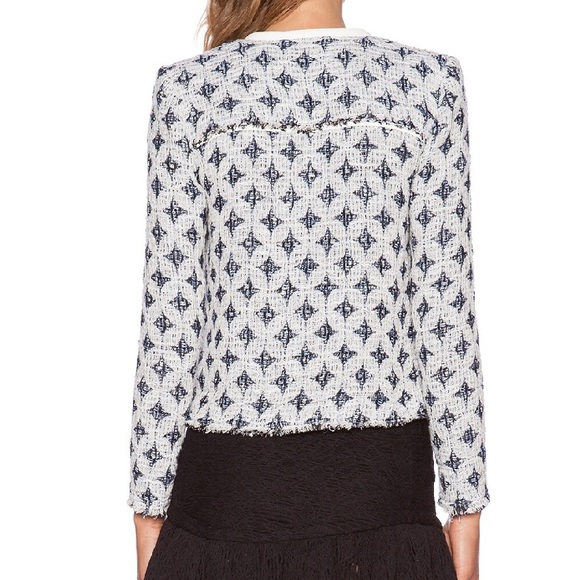 IRO Handi Jacket Size 36 Small in cotton gauze and lamb leather trim - Picture 4 of 10